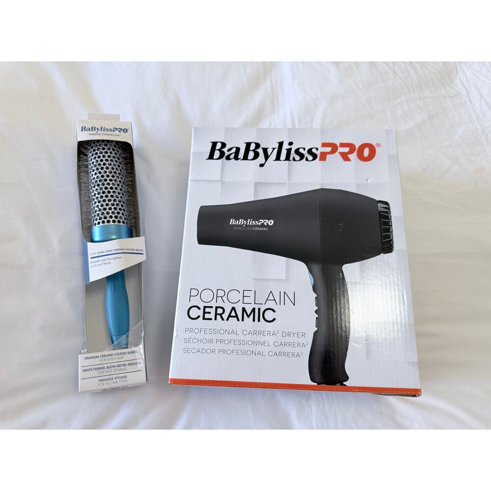 BaByliss Bundle | PRO Ceramix Xtreme Hair Dryer Blk & Nano Titanium Round Brush